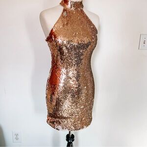 NWT Forever 21 | Halter Sequin Mini Dress